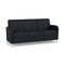 Lesro Siena Lounge Reception 3 Seat Tandem Seating No Center Arms, Brushed Steel, MD Black Upholstery SN3101 - alternate 1